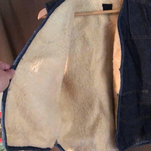 Vintage Demin Faux Fleece Lined Vest - Picture 7 of 8